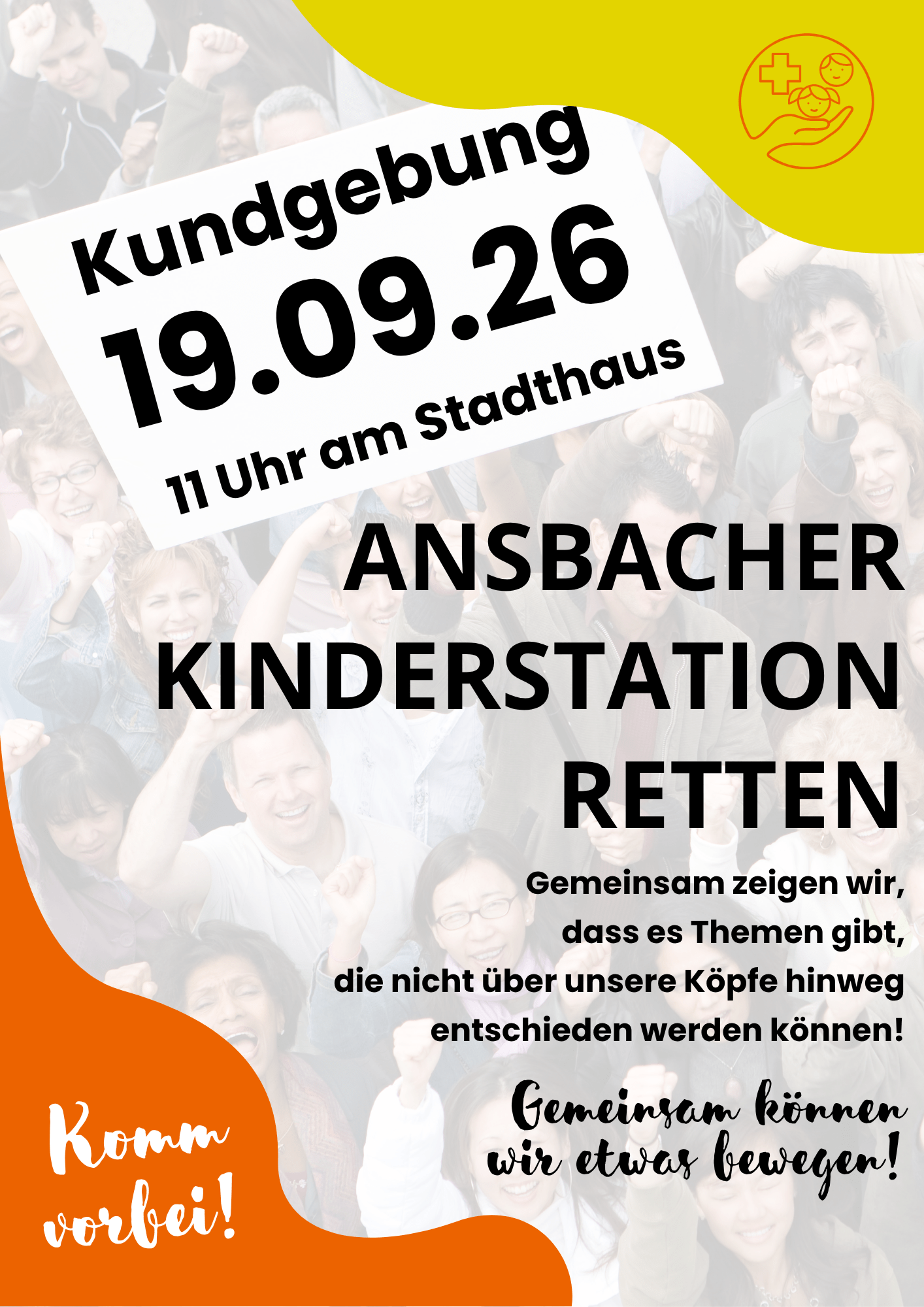 Aufruf zur Kundgebung "ANSBACHER KINDERSTAION RETTEN" am 19.09. um 11 Uhr am Stadthaus.